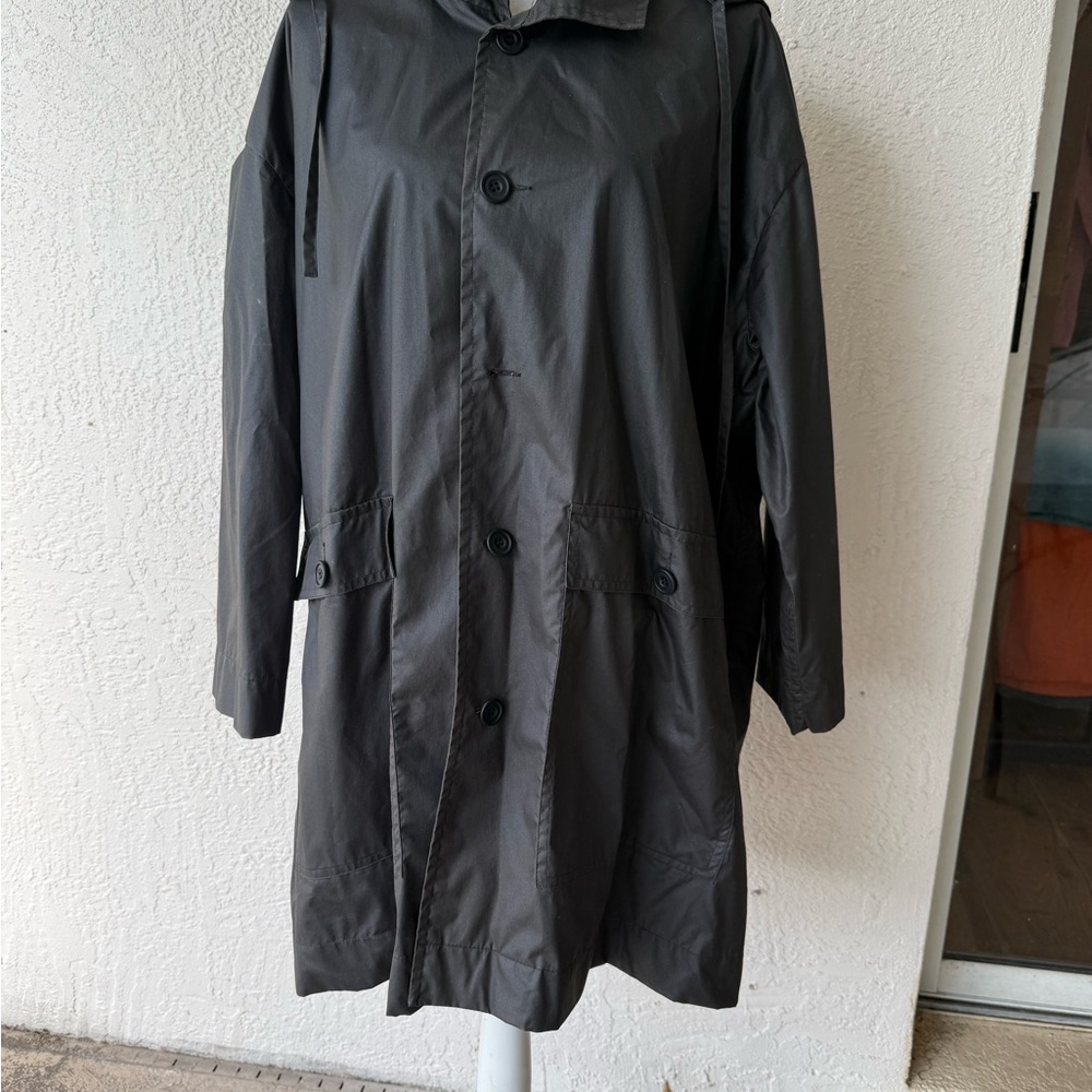 Eskandar Oversized raincoat jacket grey size 0  runs large Unisex Barn Utility